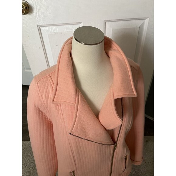 From Isaac Mizrahi Live!  Women's Jacket Sz XL Quilted Peach Mellon - Picture 2 of 6